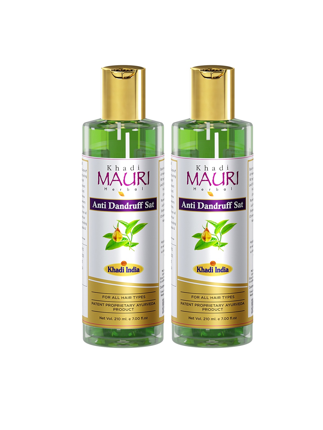 

Khadi Mauri Herbal Set Of 2 Anti Dandruff Shampoos - 210ml Each, Green