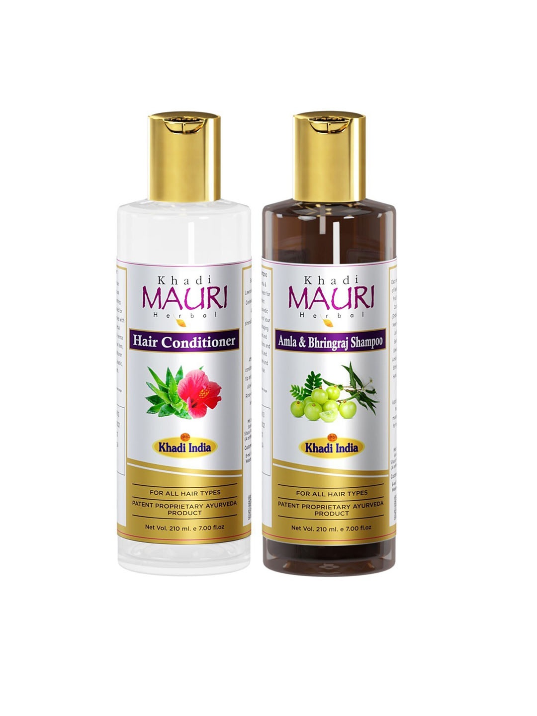 

Khadi Mauri Herbal Set Of 2 Herbal Shampoo & Herbal Hair Conditioner -210ml Each, Multi