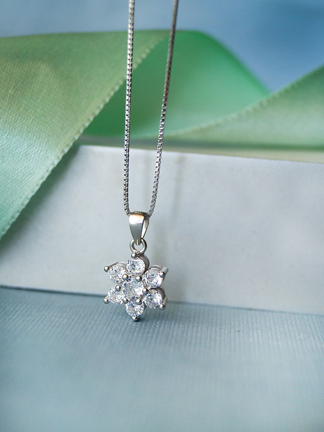 

MANNASH Sterling Silver Rhodium-Plated Necklace