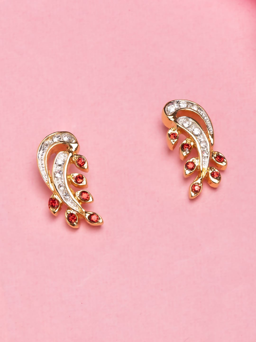 

Estele Gold Plated Stone Studded Drop Earrings
