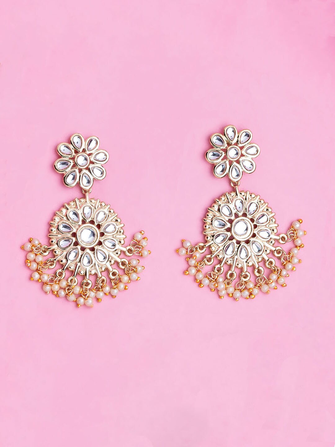 

Estele Gold-Plated Floral Drop Earrings