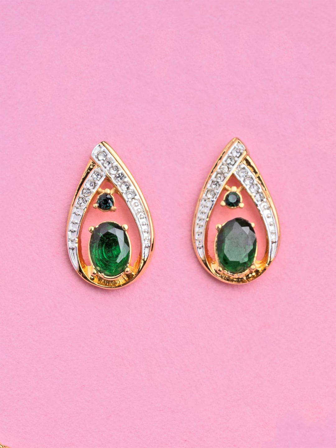 

Estele Gold-Plated Teardrop Shaped Studs Earrings