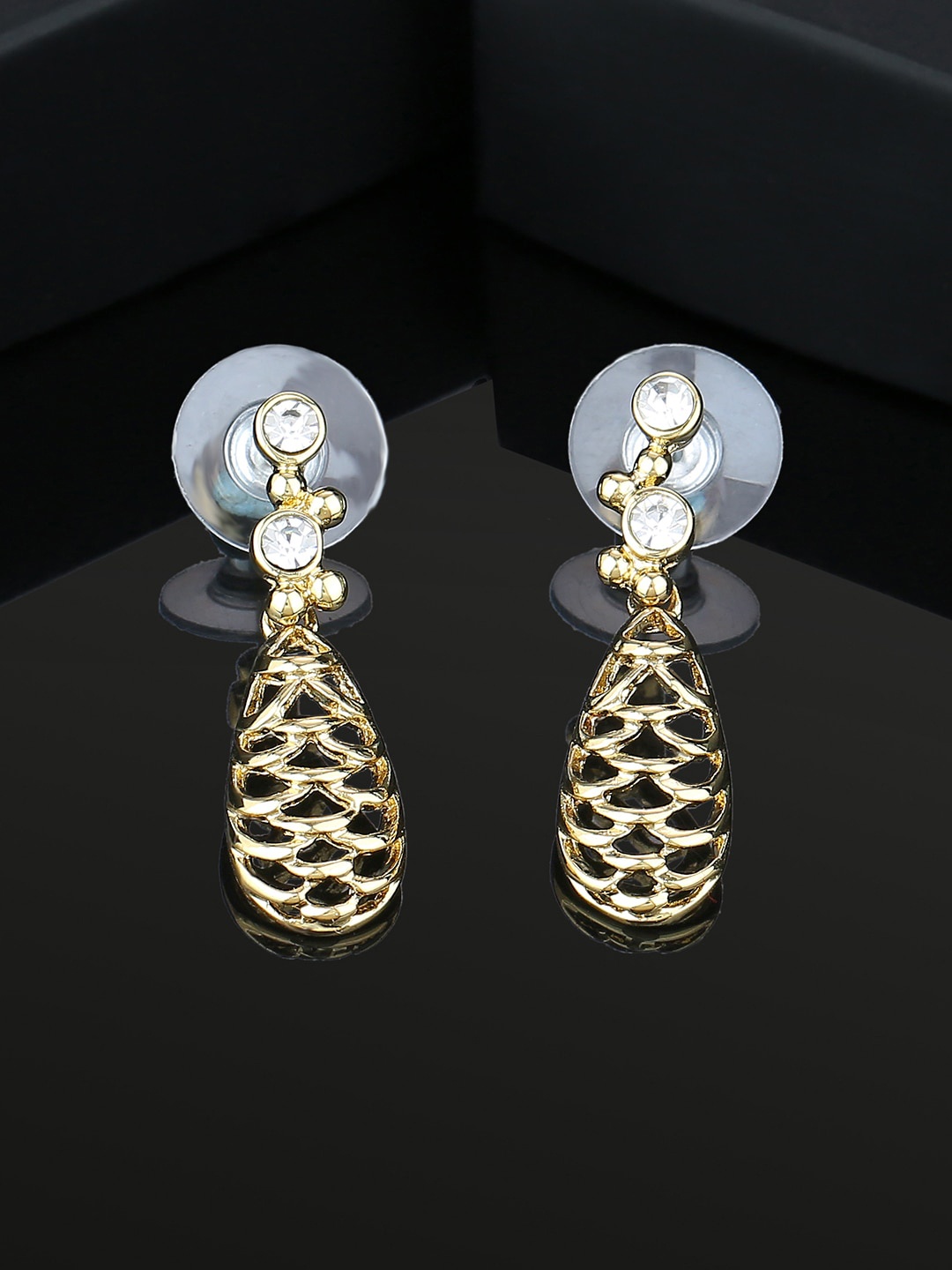 

Estele Gold-Plated Contemporary Drop Earrings