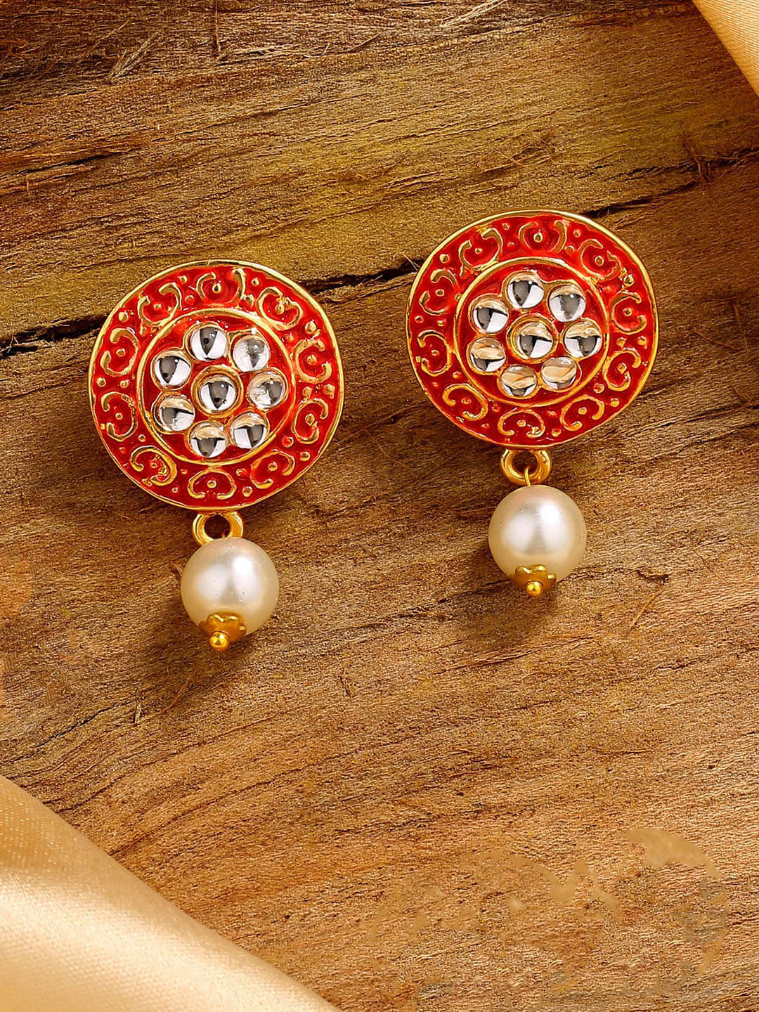 

Estele Gold-Plated Floral Drop Earrings