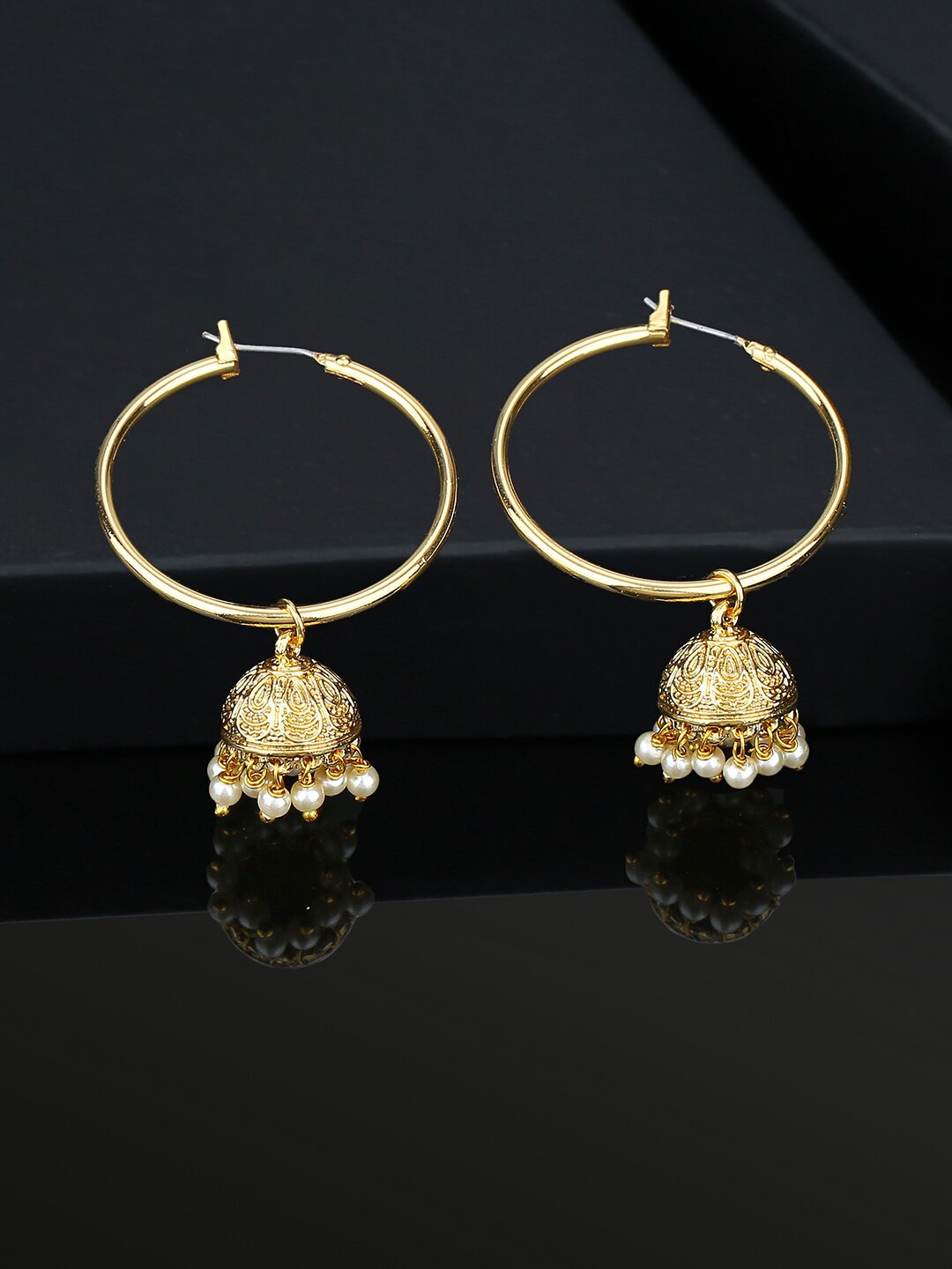 

Estele Gold-Plated Circular Beaded Hoop Earrings