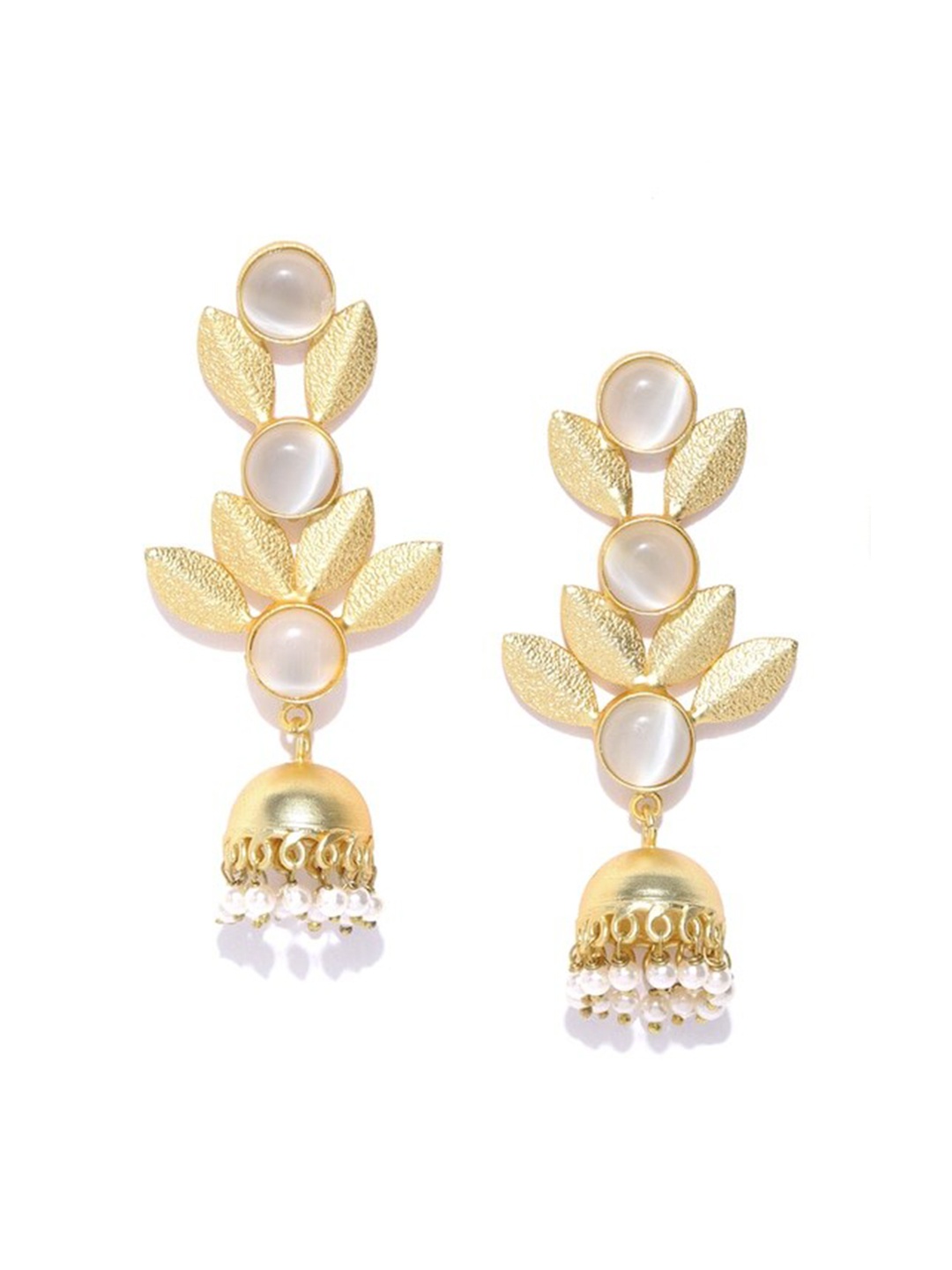 

Infuzze Gold Plated Contemporary Jhumkas, White