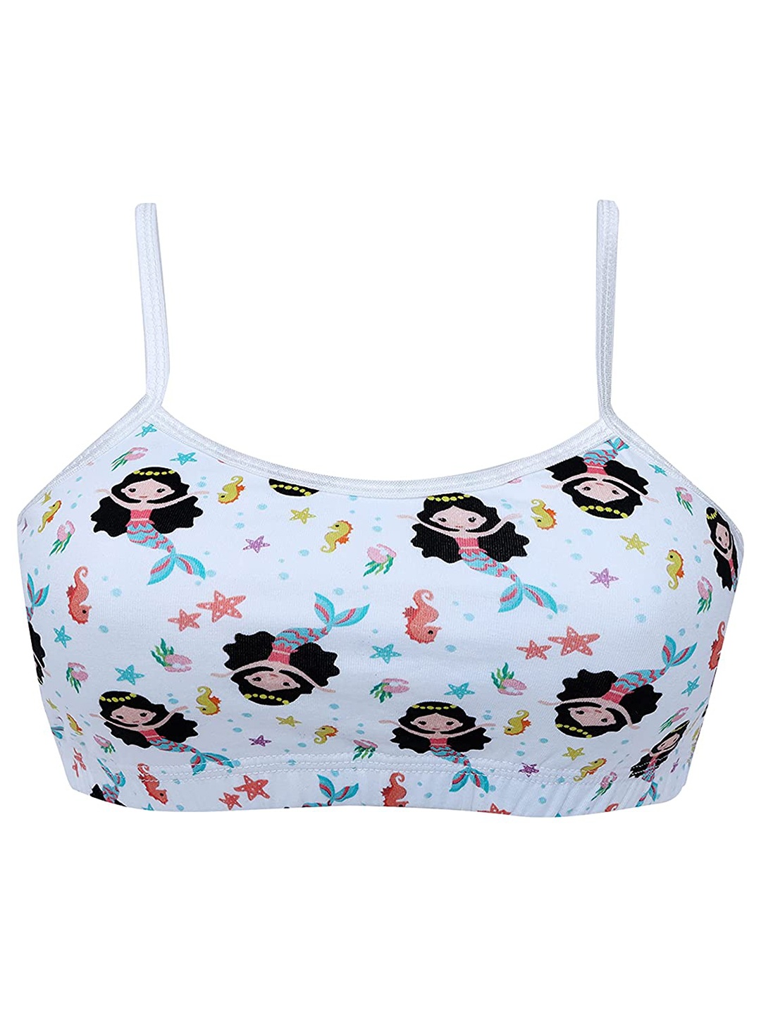

DChica Girls Printed Non Padded Full Coverage All Day Comfort Cotton Beginners Bra, White