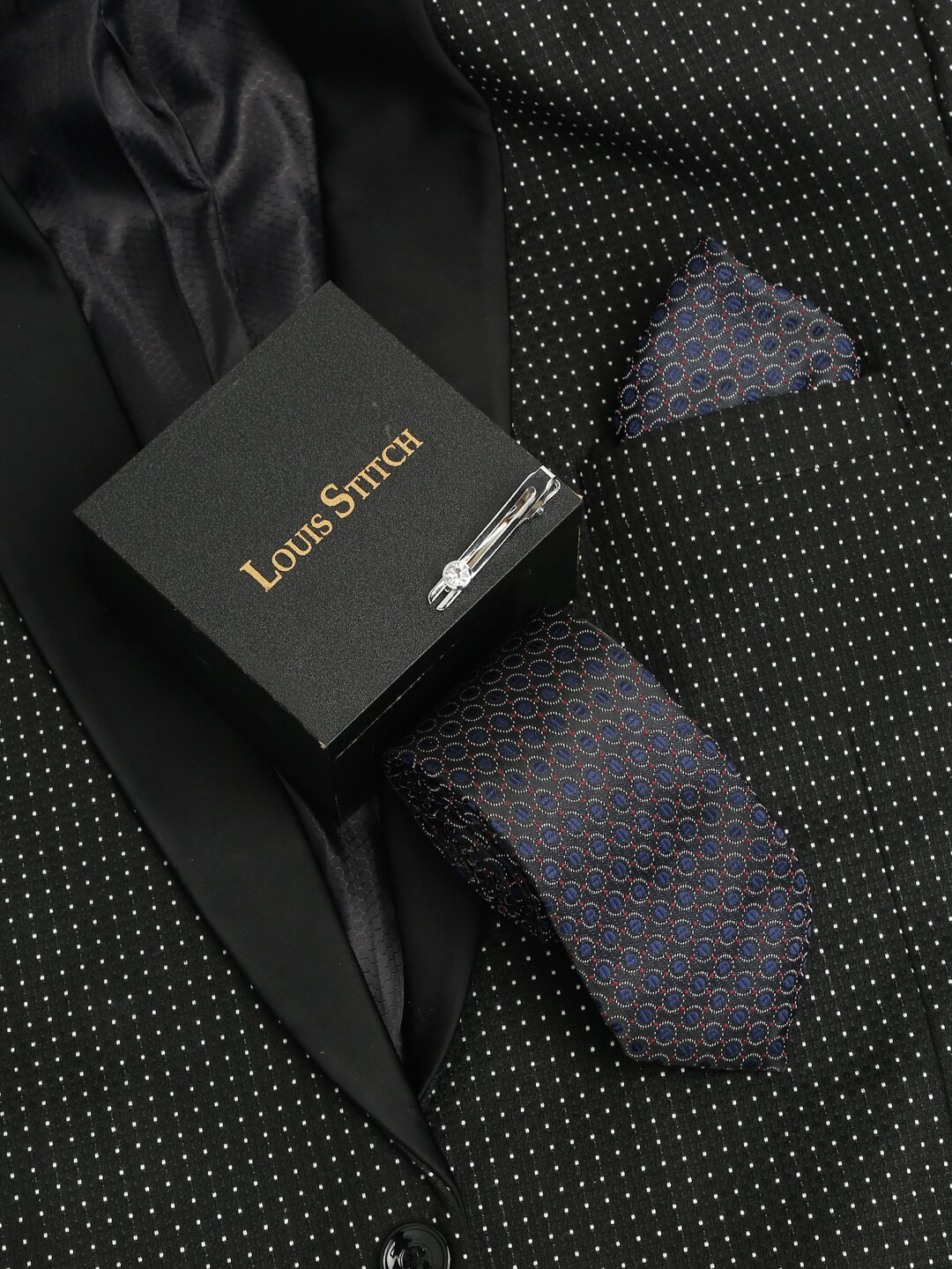 

MUTAQINOTI Men Silk Necktie Accessory Gift Set, Charcoal