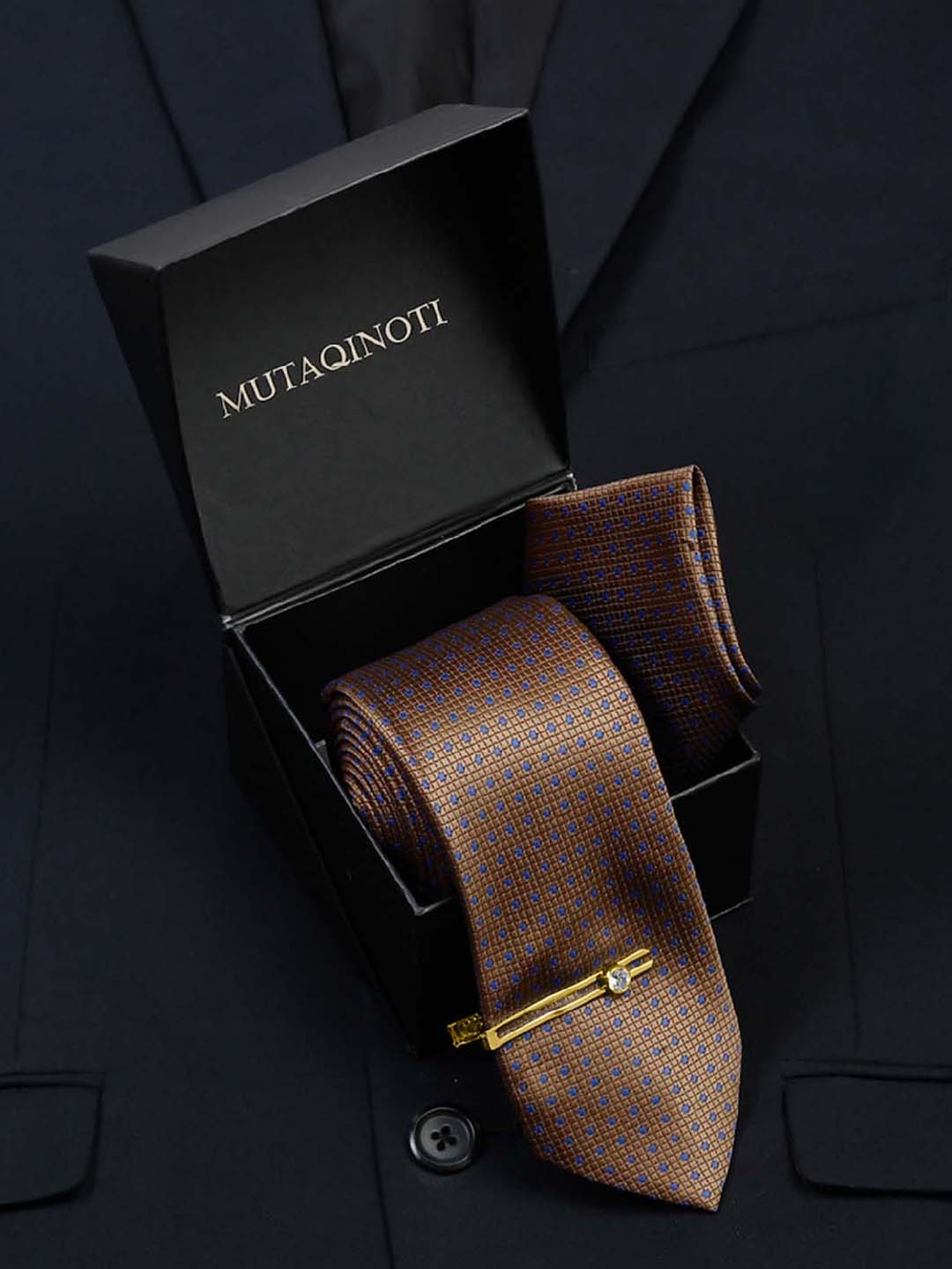 

MUTAQINOTI Men Set Of 3 Accessory Gift Set, Mustard