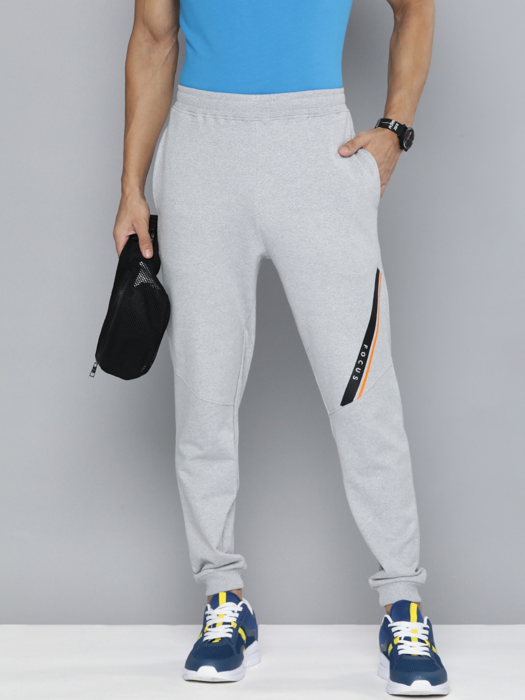 

HRX by Hrithik Roshan Men Typography Regular Fit Joggers, Grey melange