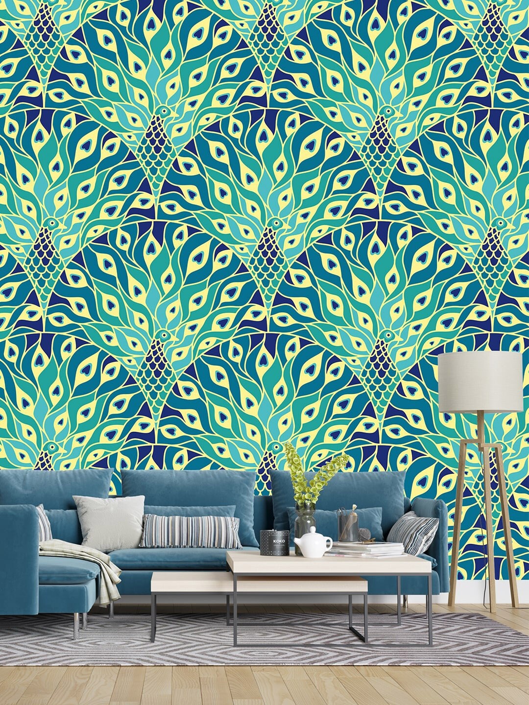 

PAPER PLANE DESIGN Green & Blue Printed Waterproof Wallpaper