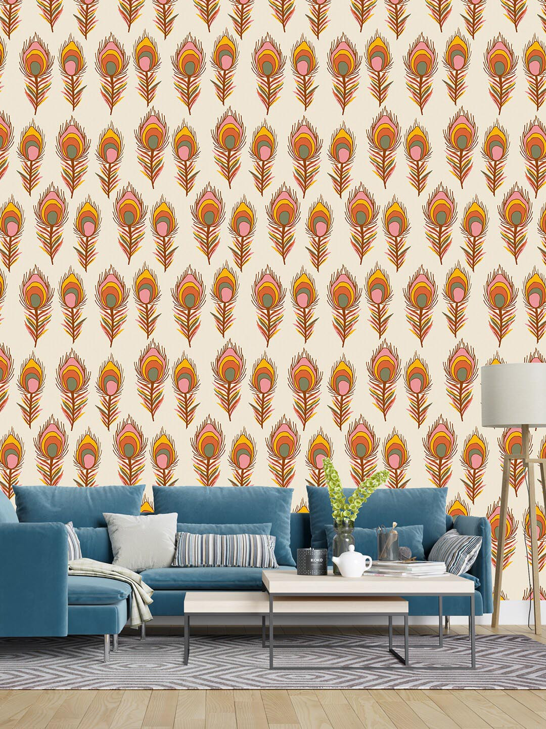 

PAPER PLANE DESIGN Yellow & Orange Printed Waterproof Wallpaper