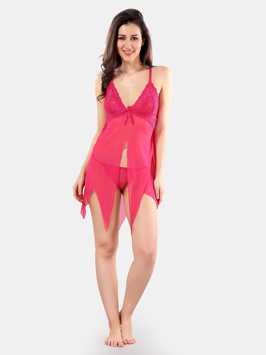 

Be You Net Baby Doll With Asymmetric, Pink