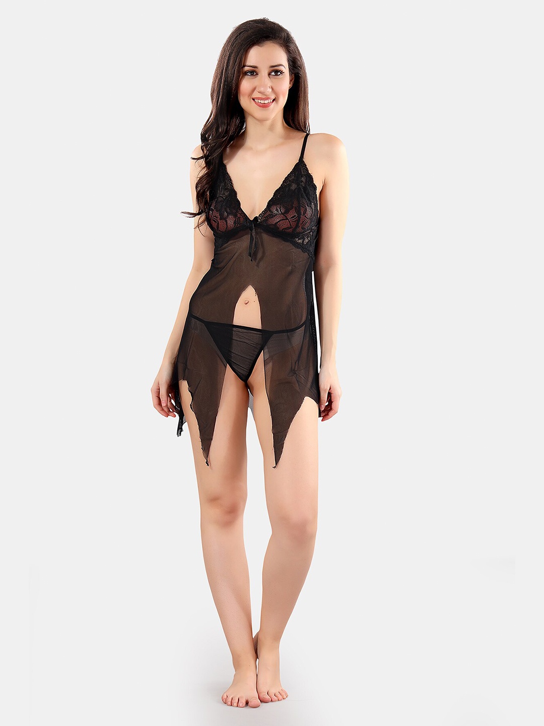 

Be You Net Baby Doll with Asymmetric, Black