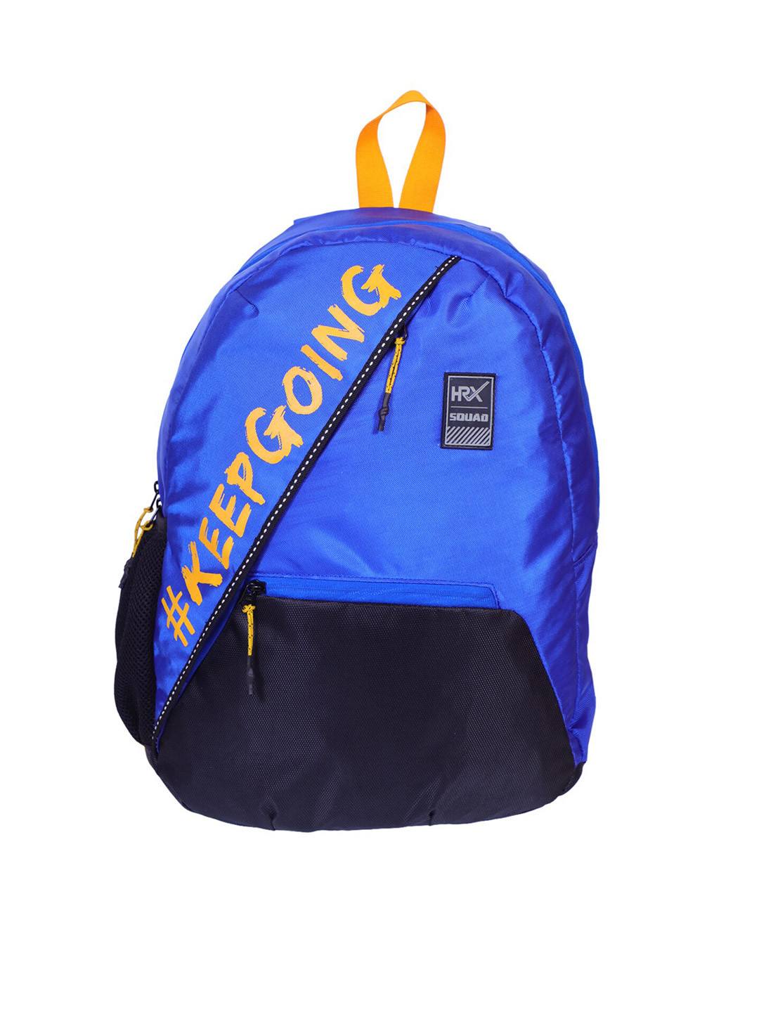 

HRX by Hrithik Roshan Blue And Orange Brand Logo Backpack