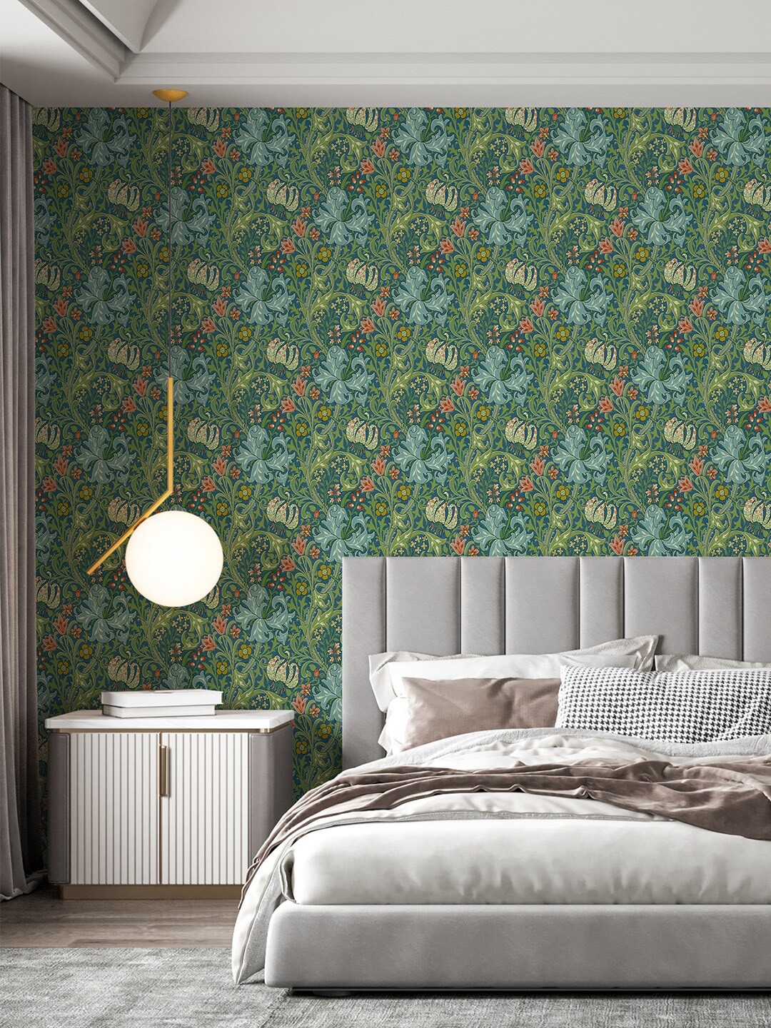 

PAPER PLANE DESIGN Green Floral Printed Waterproof Wallpaper