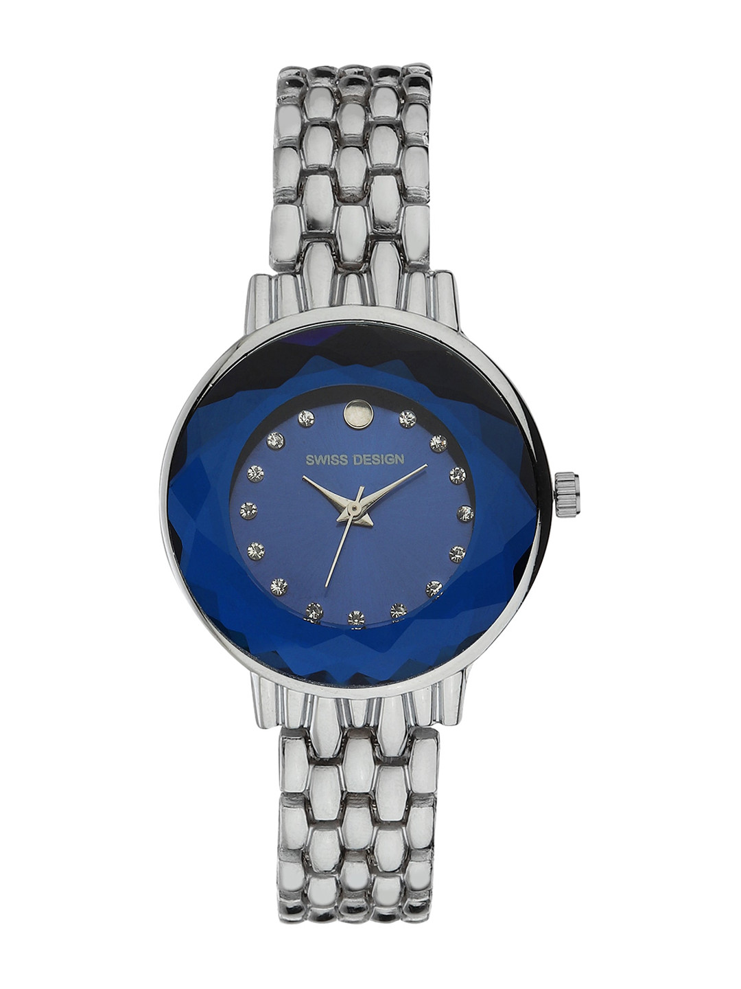 

Swiss Design Women Analogue Watch With Silver-Plated Bracelets SDWJ Set-86, Blue