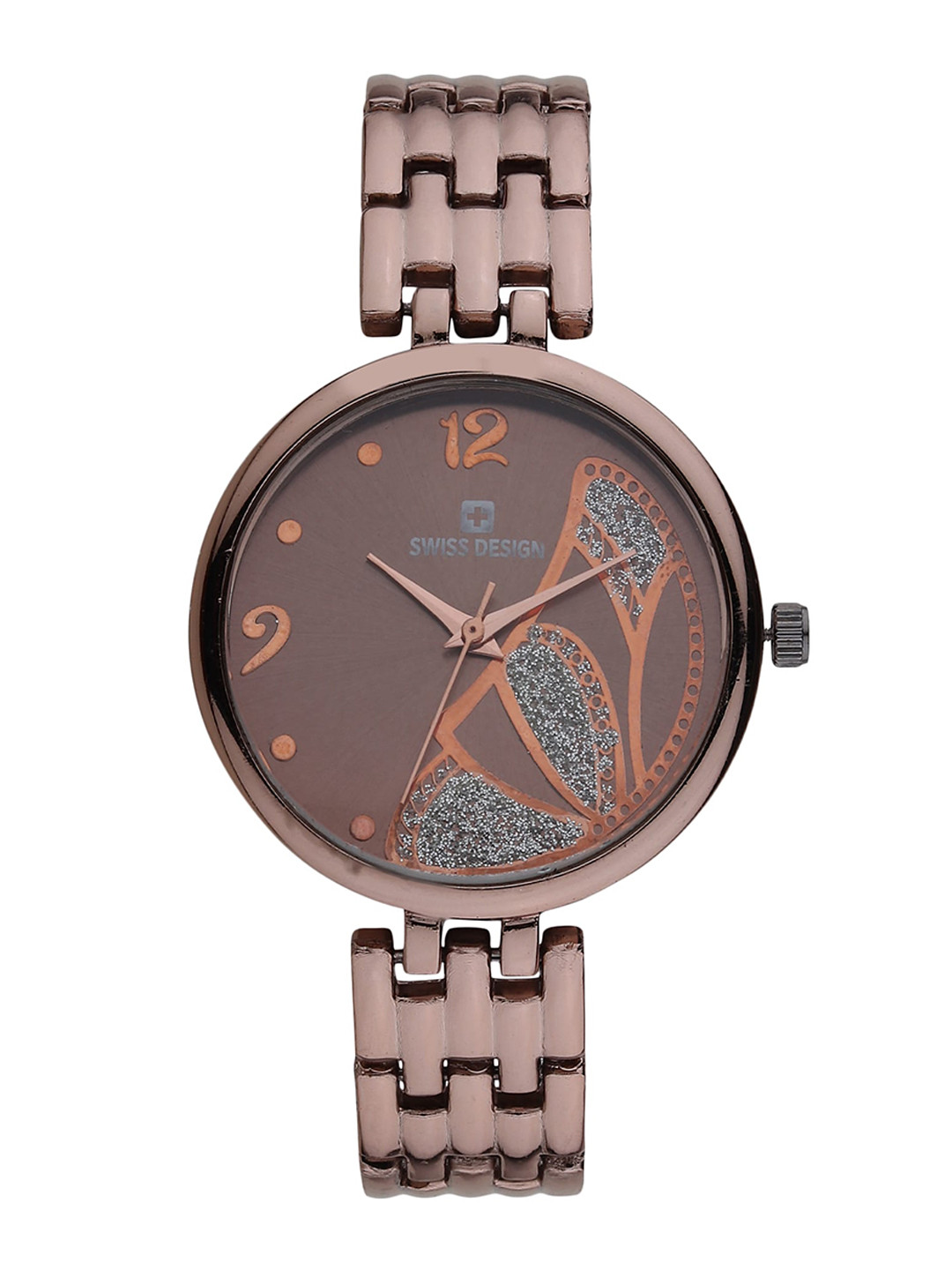 

Swiss Design Women Mother of Pearl Dial & Bracelet Style Straps Analogue Watch SDWJ Set-15, Brown