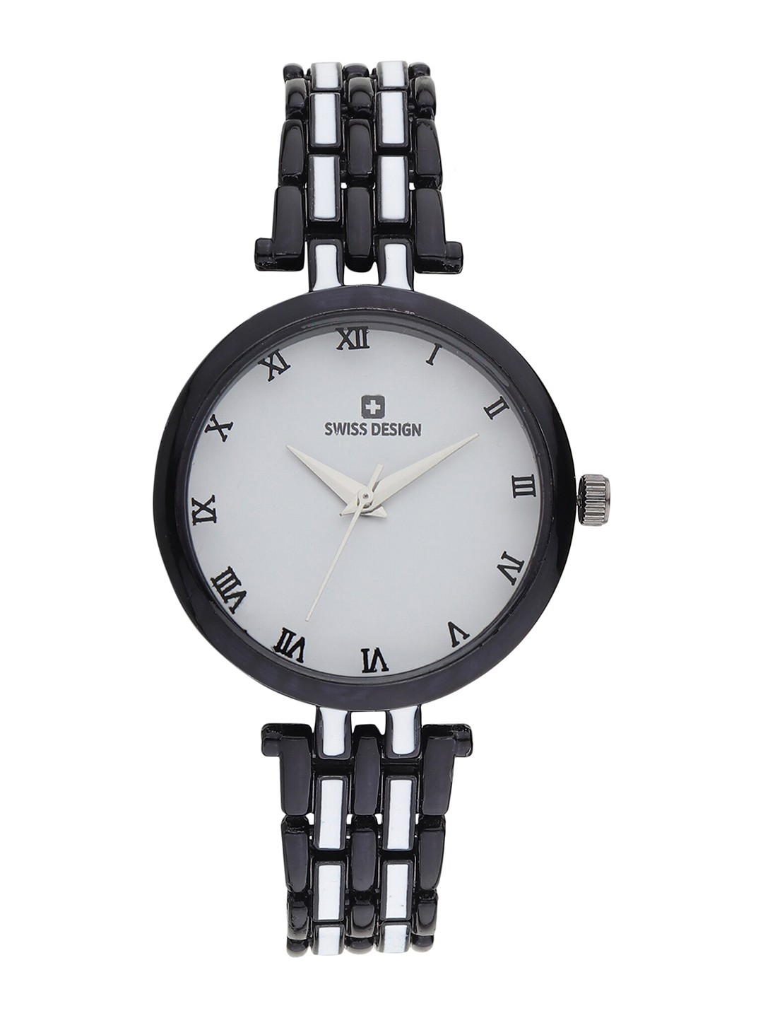 

Swiss Design Women Analogue Watch With Set Of 2 Gold-Plated Bracelets SDWJ Set-19, Black