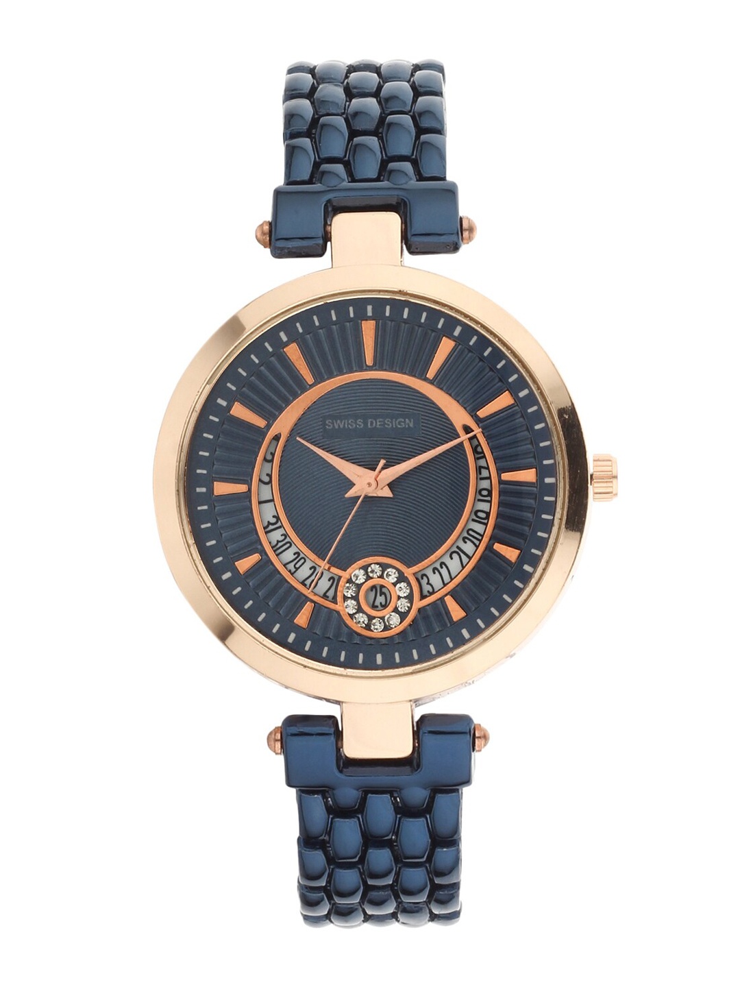 

Swiss Design Women Analogue Watch With Jewellery Gift Set SDWJ Set-68, Navy blue