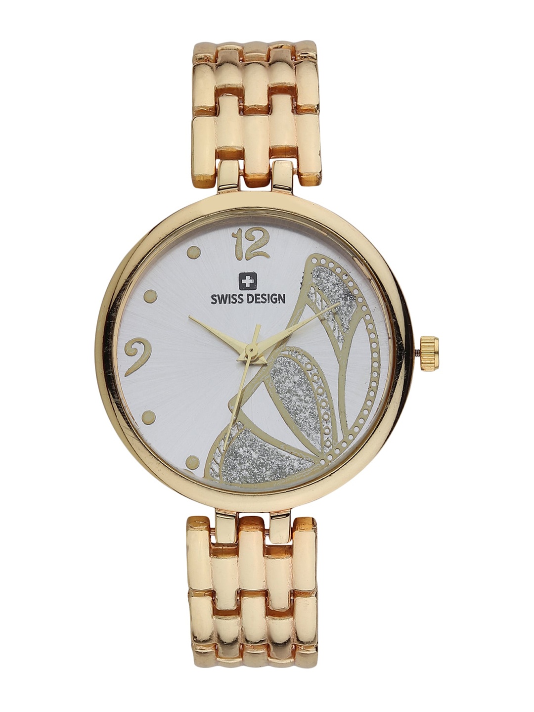 

Swiss Design Women Printed Dial & Bracelet Style Straps Analogue Watch- SDWJ Set-06, Gold