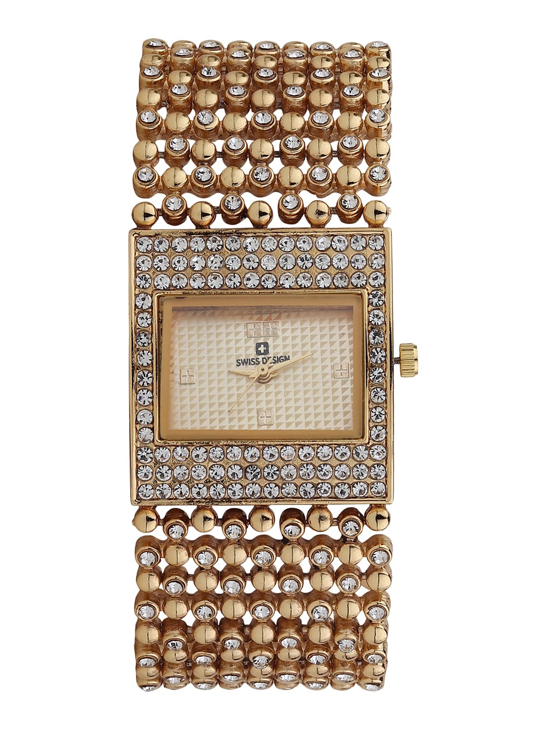 

Swiss Design Women Straps Analogue Watch SDWJ Set-37, Gold