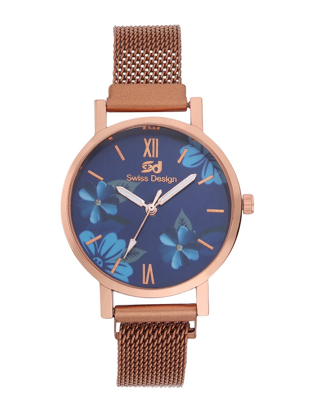 

Swiss Design Women Brass Dial & Bracelet Style Straps Analogue Watch SDWJ, Rose