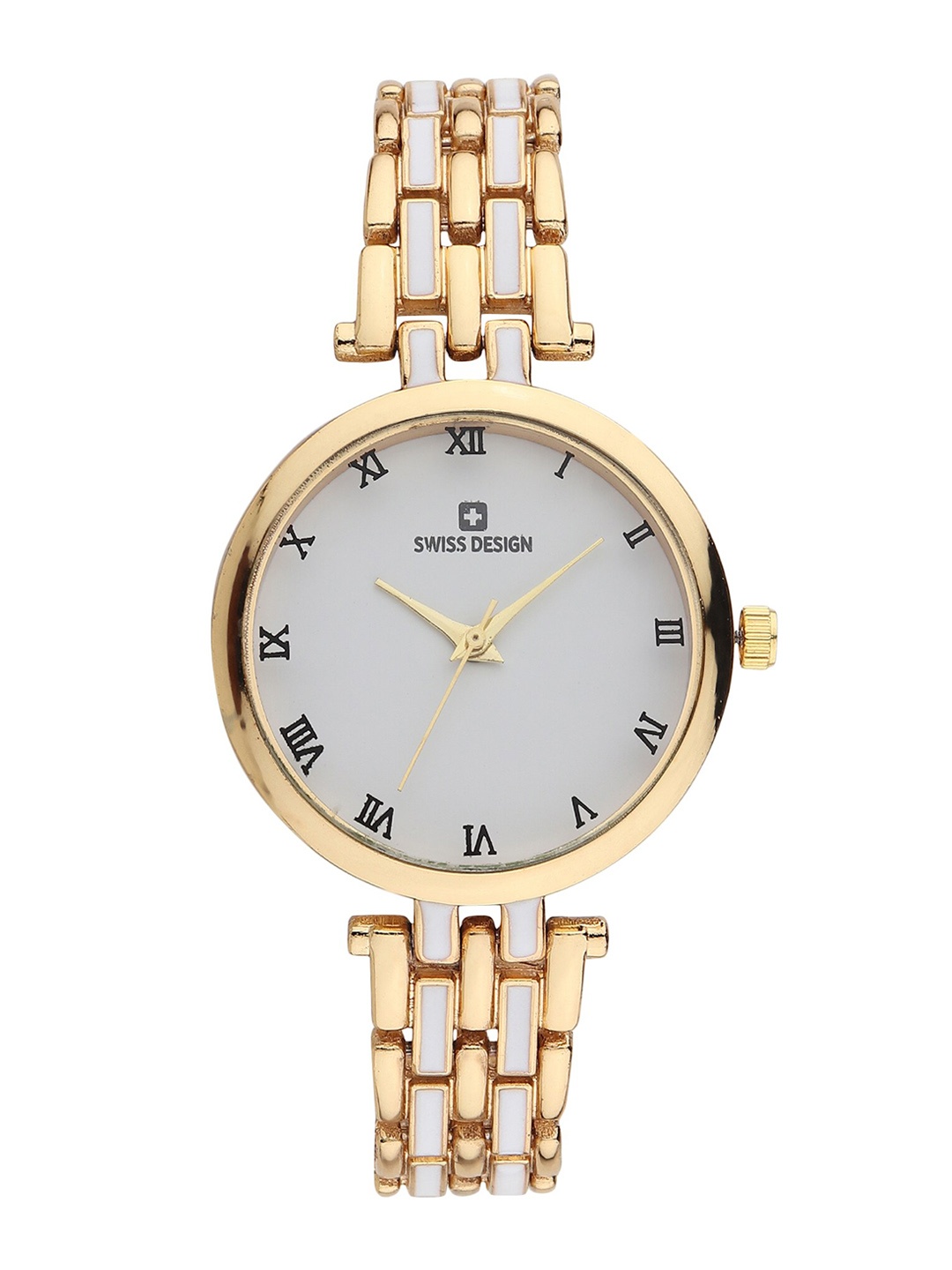 

Swiss Design Women Analogue Watch With Set Of 2 Gold-Plated Bracelets SDWJ Set-22