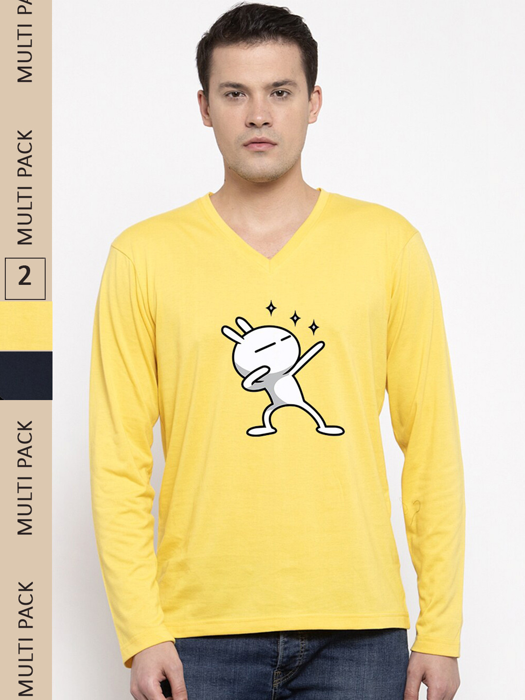 

Friskers Graphic Printed Pack Of 2 Pure Cotton T-Shirts, Yellow