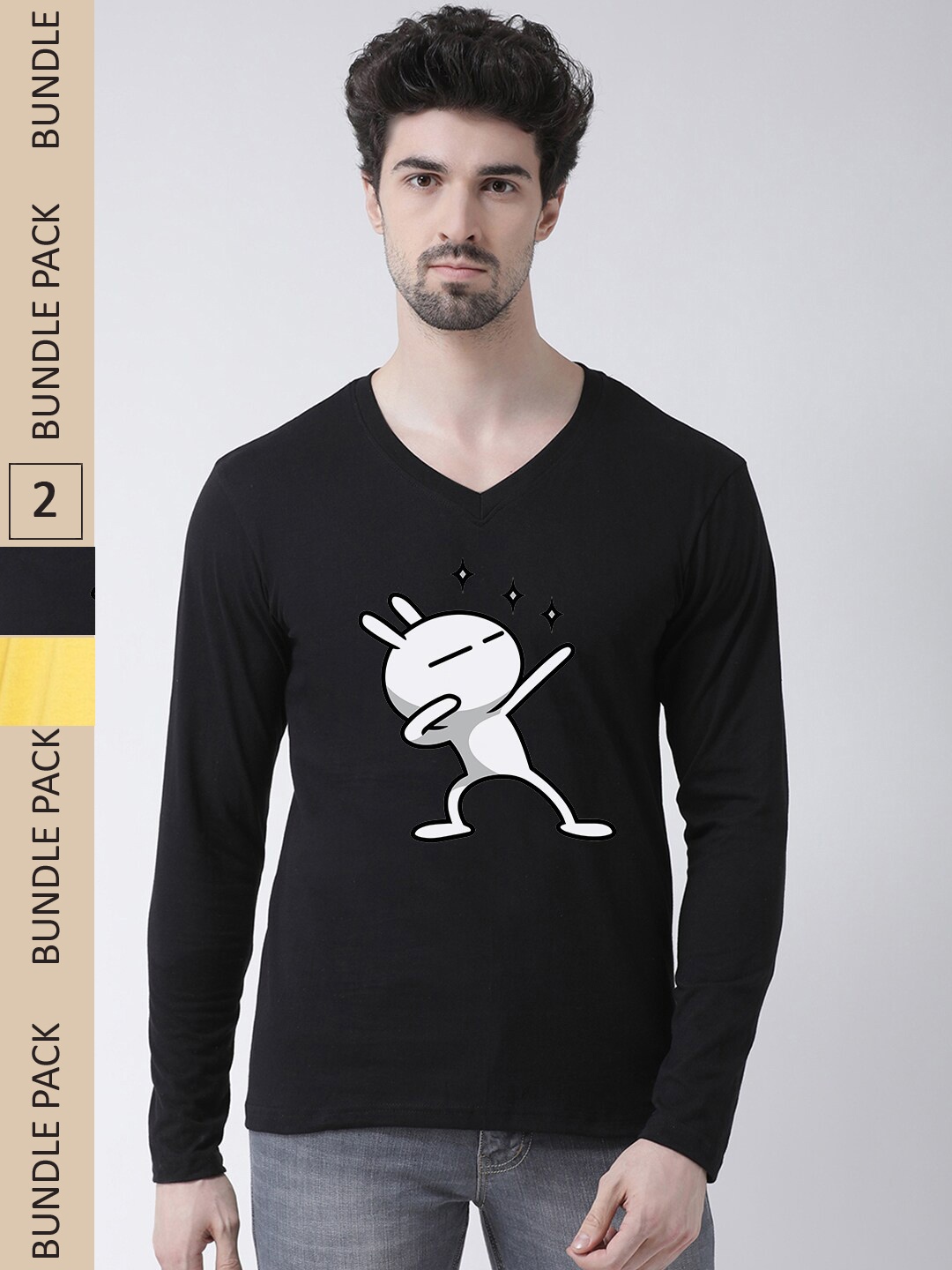 

Friskers Graphic Printed Pack Of 2 Pure Cotton T-Shirts, Black
