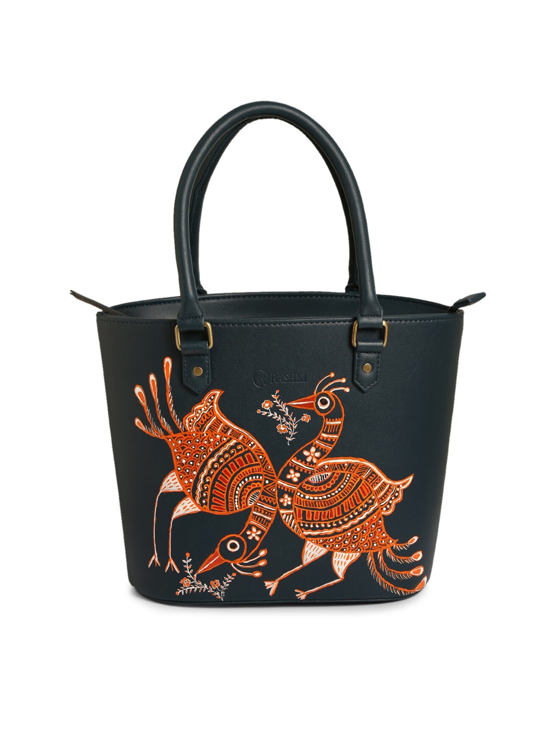 

RASHKI Animal Handpainted Tote Bag, Teal