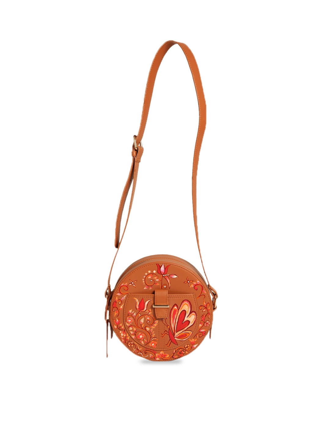 

RASHKI Handpainted Structured Sling Bag, Tan