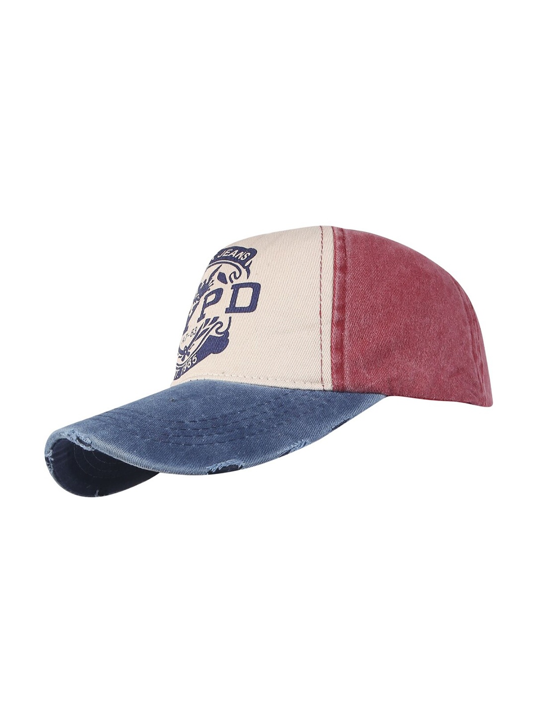 

iSWEVEN Printed Cotton Snapback Cap, Maroon