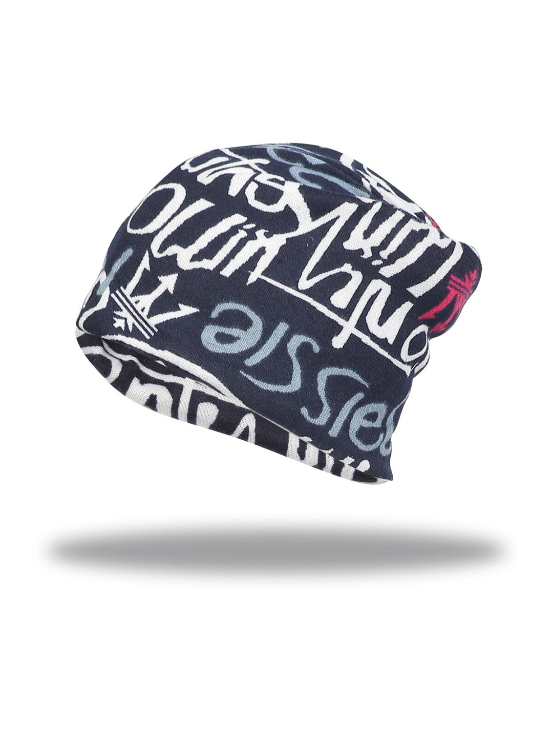 

iSWEVEN Printed Beanie Cap, Black