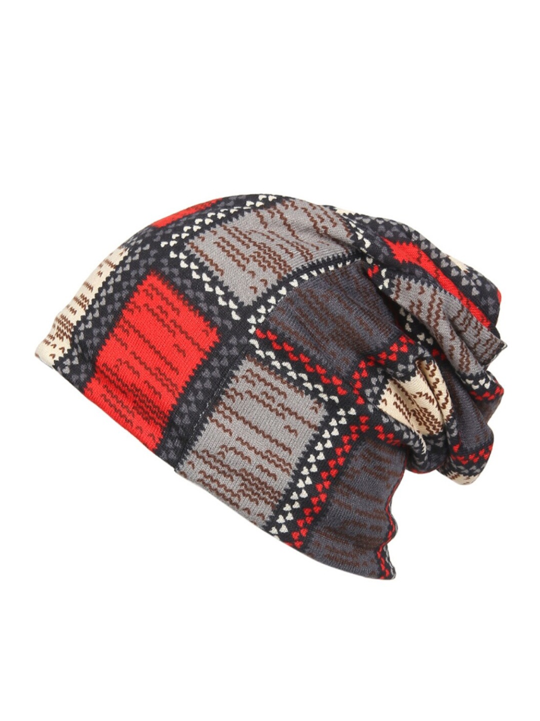 

iSWEVEN Printed Beanie Cap, Black