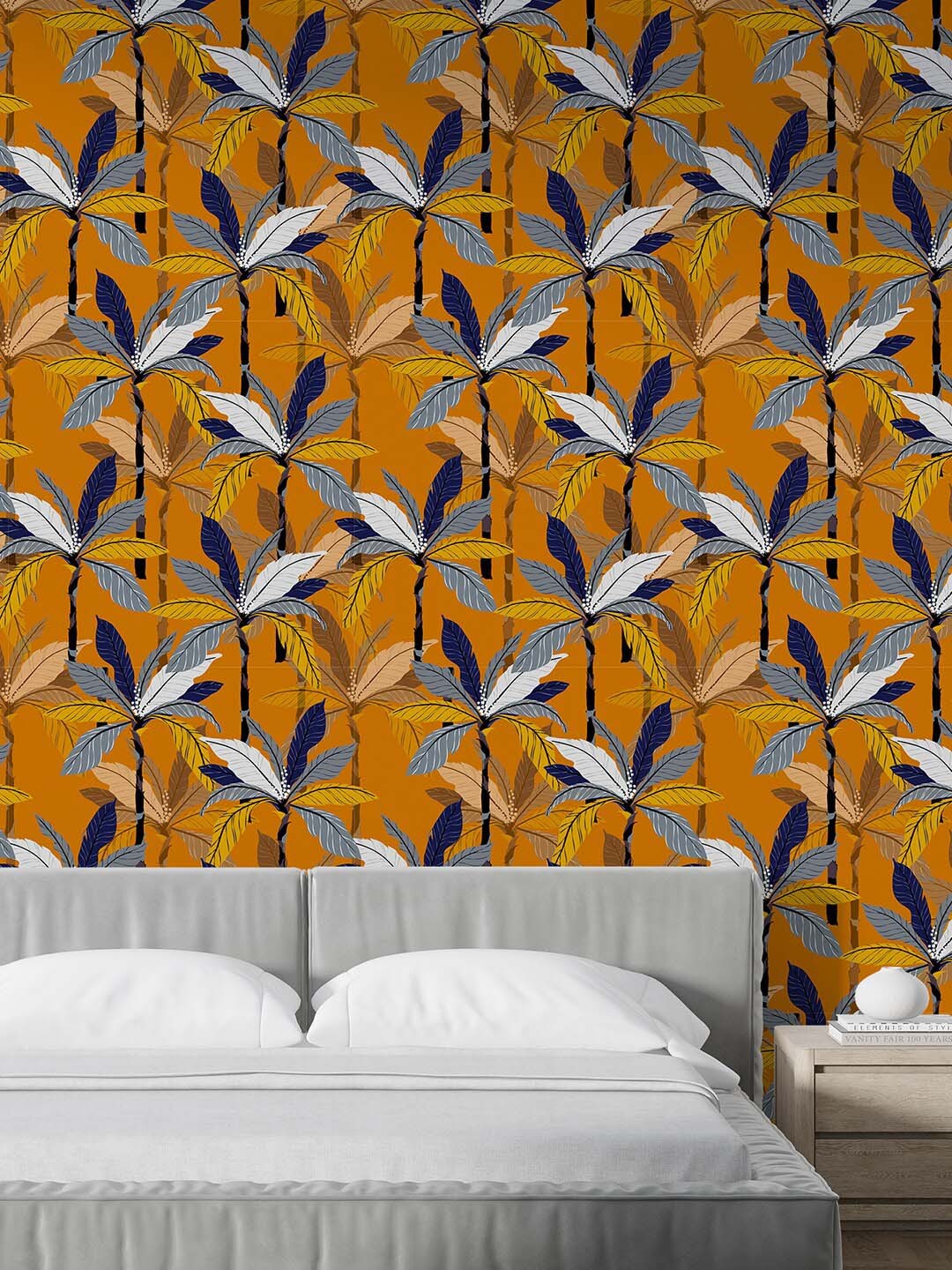 

PAPER PLANE DESIGN Orange-Coloured & Blue Printed Waterproof Wallpaper