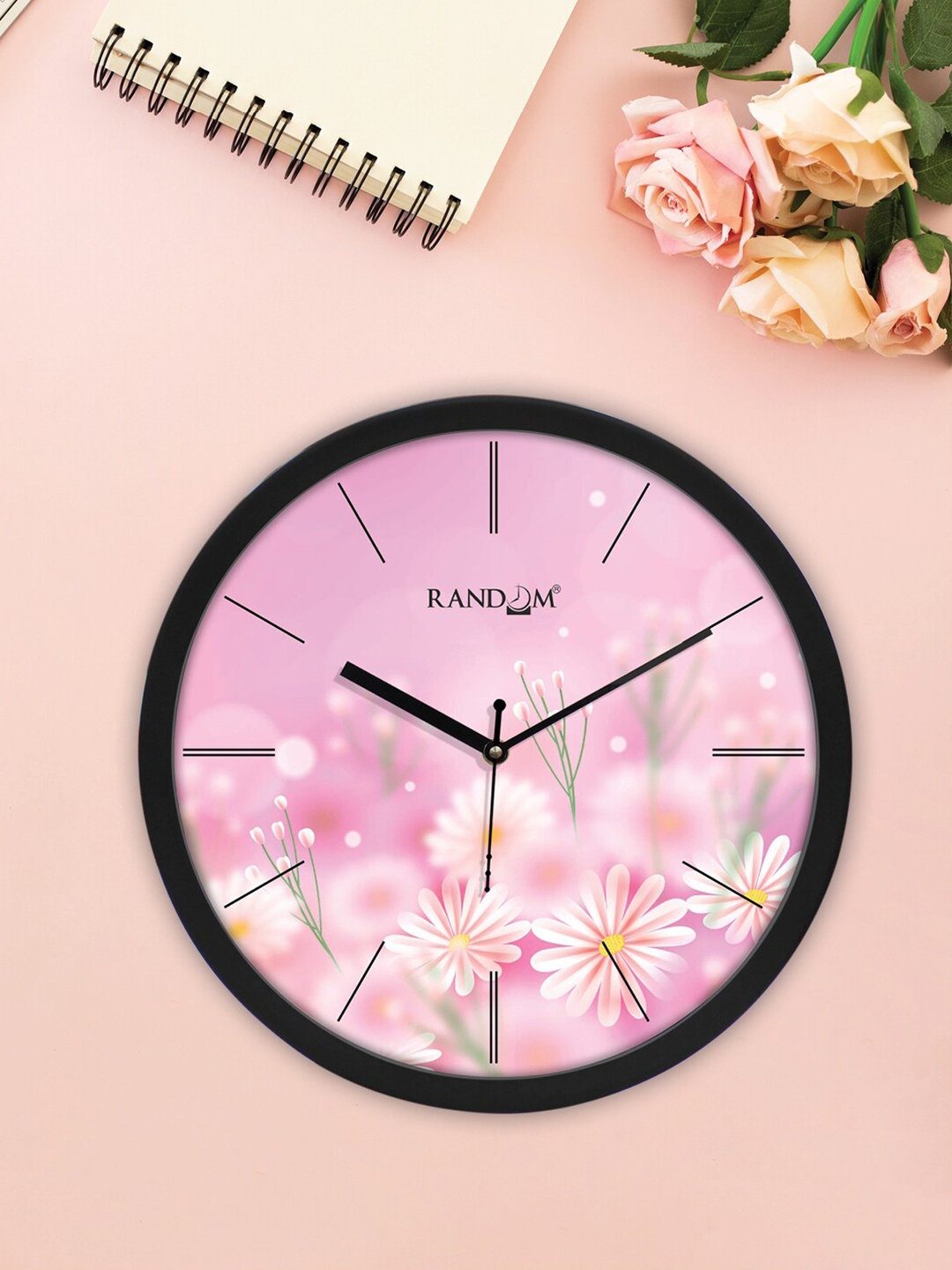 

RANDOM Black Printed Round Contemporary Wall Clock