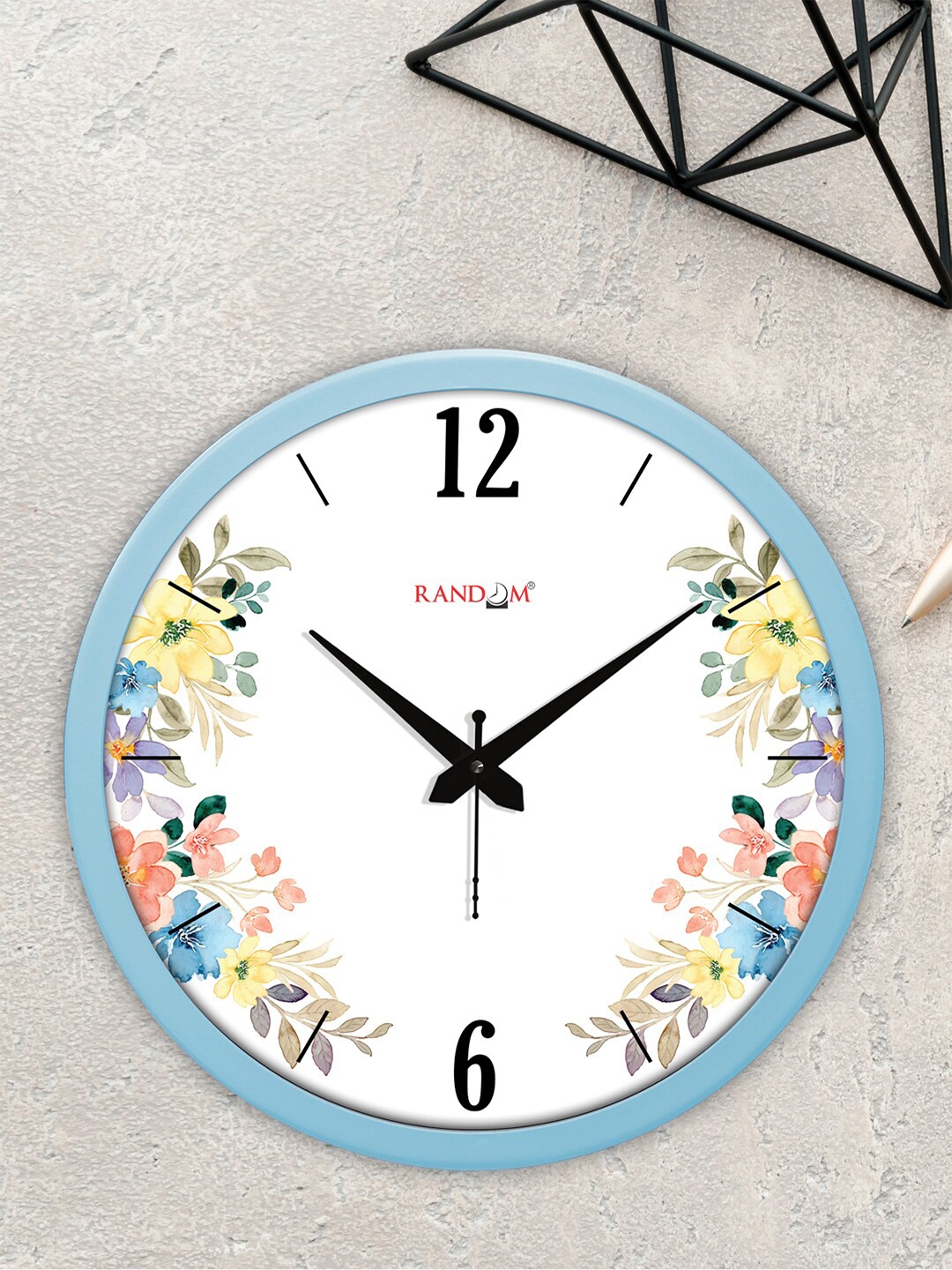 

RANDOM Blue & White Classic Roman Modern Stylish Analogue Contemporary Wall Clock