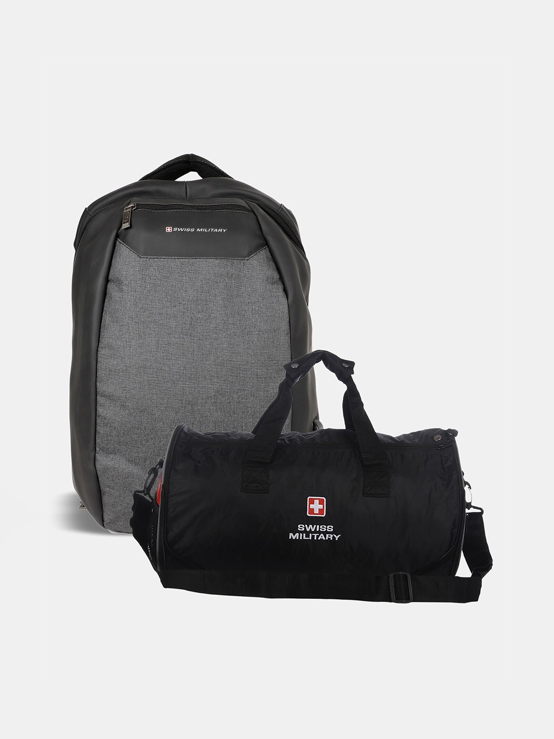 

SWISS MILITARY Water Resistant Backpack With USB Charging Port & Foldable Sports Bag, Black
