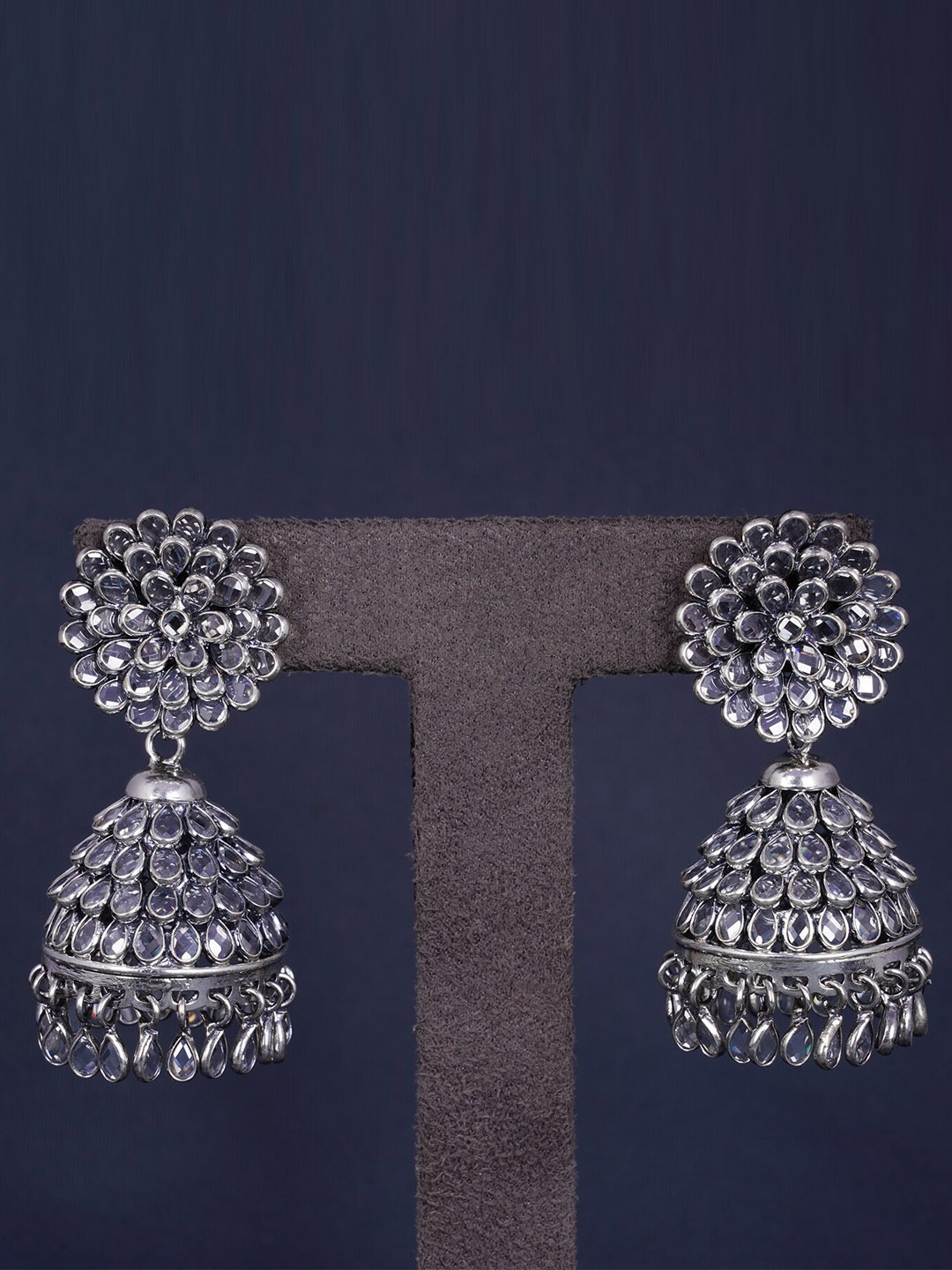 

Shyle Grey Classic 925 Sterling Silver Jhumkas