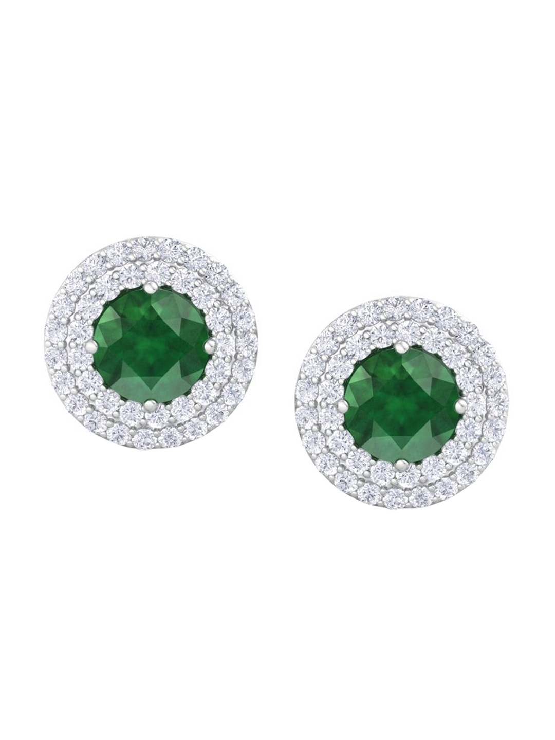 

Inddus Jewels Rhodium-Plated Circular Shaped Studs Earrings, Silver