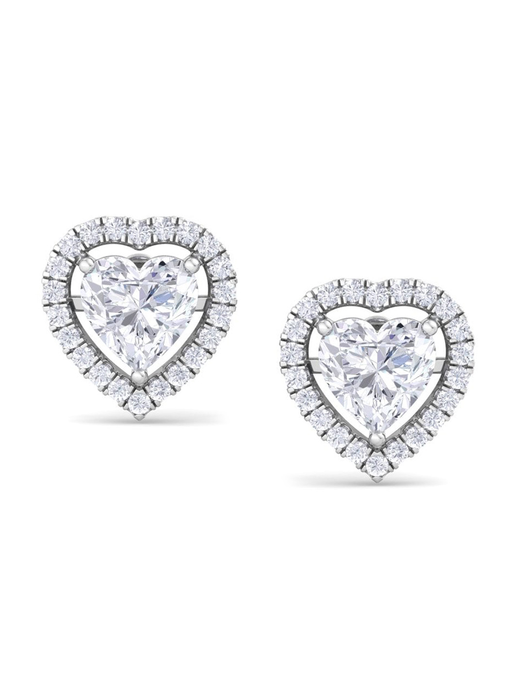 

Inddus Jewels Rhodium-Plated 925 Sterling Silver Cubic Zirconia Studded Studs Earrings