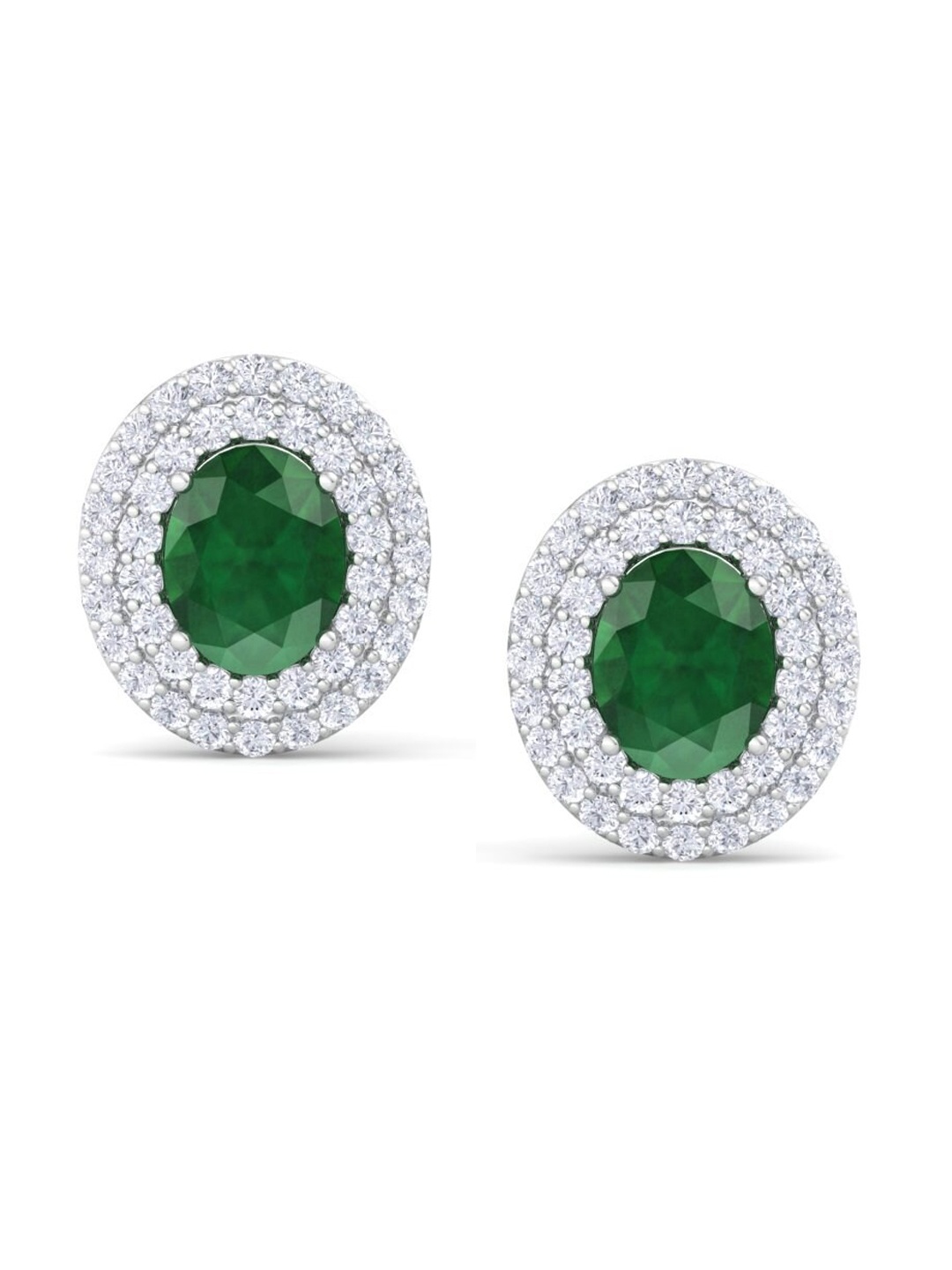 

Inddus Jewels Rhodium-Plated 925 Sterling Silver Cubic Zirconia Studded Studs Earrings