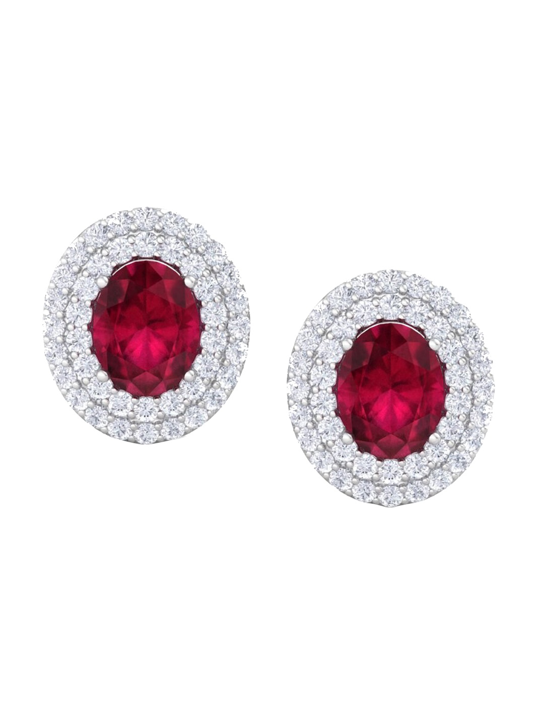 

Inddus Jewels Rhodium-Plated 925 Sterling Silver Cubic Zirconia Studded Studs Earrings