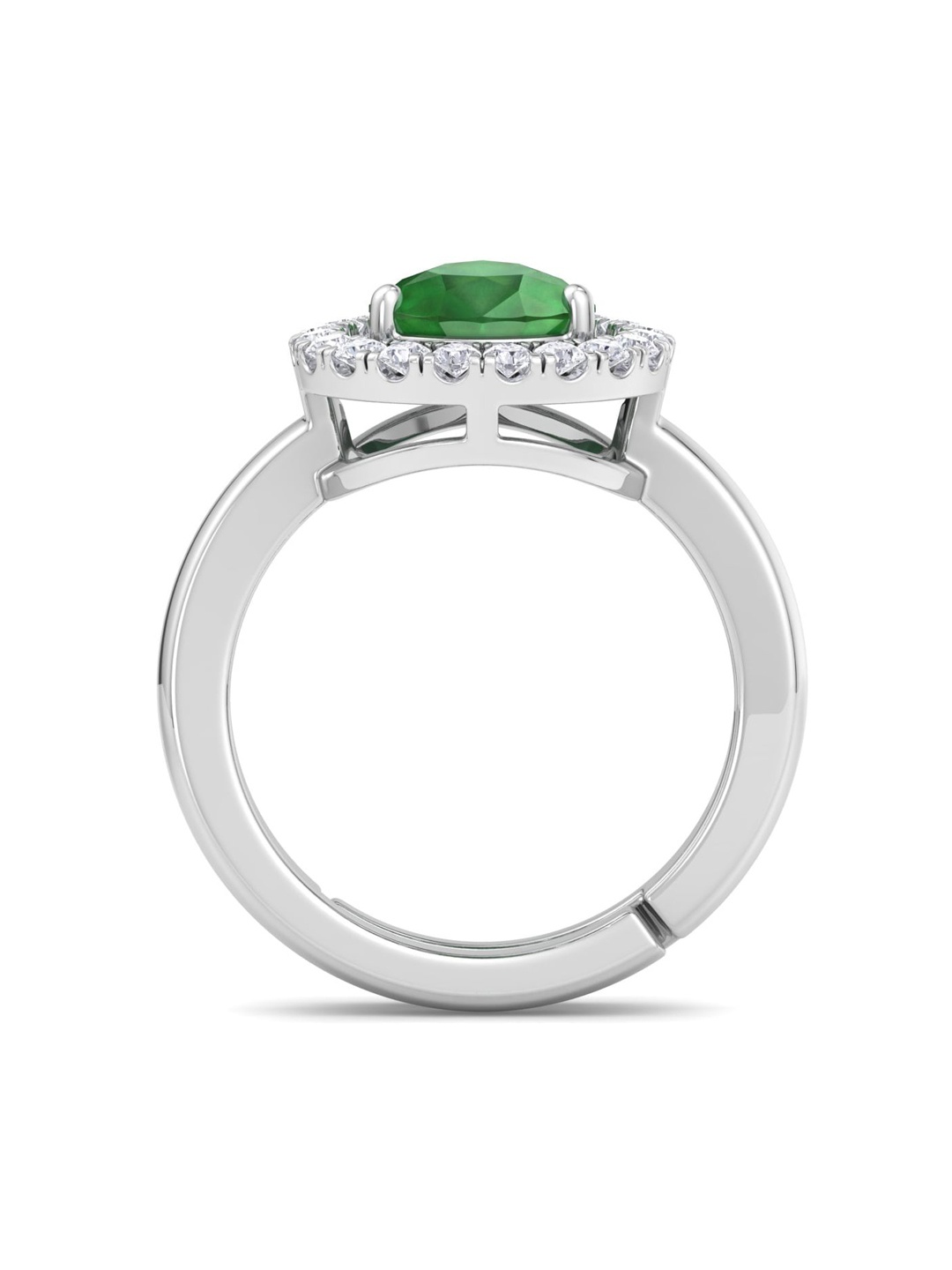 

Inddus Jewels Rhodium-Plated 925 Sterling Silver CZ Studded Adjustable Finger Ring