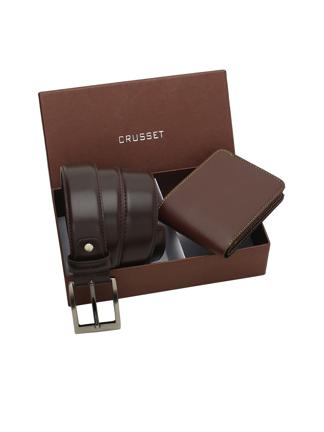 

CRUSSET Men Textured Accessory Gift Set, Brown