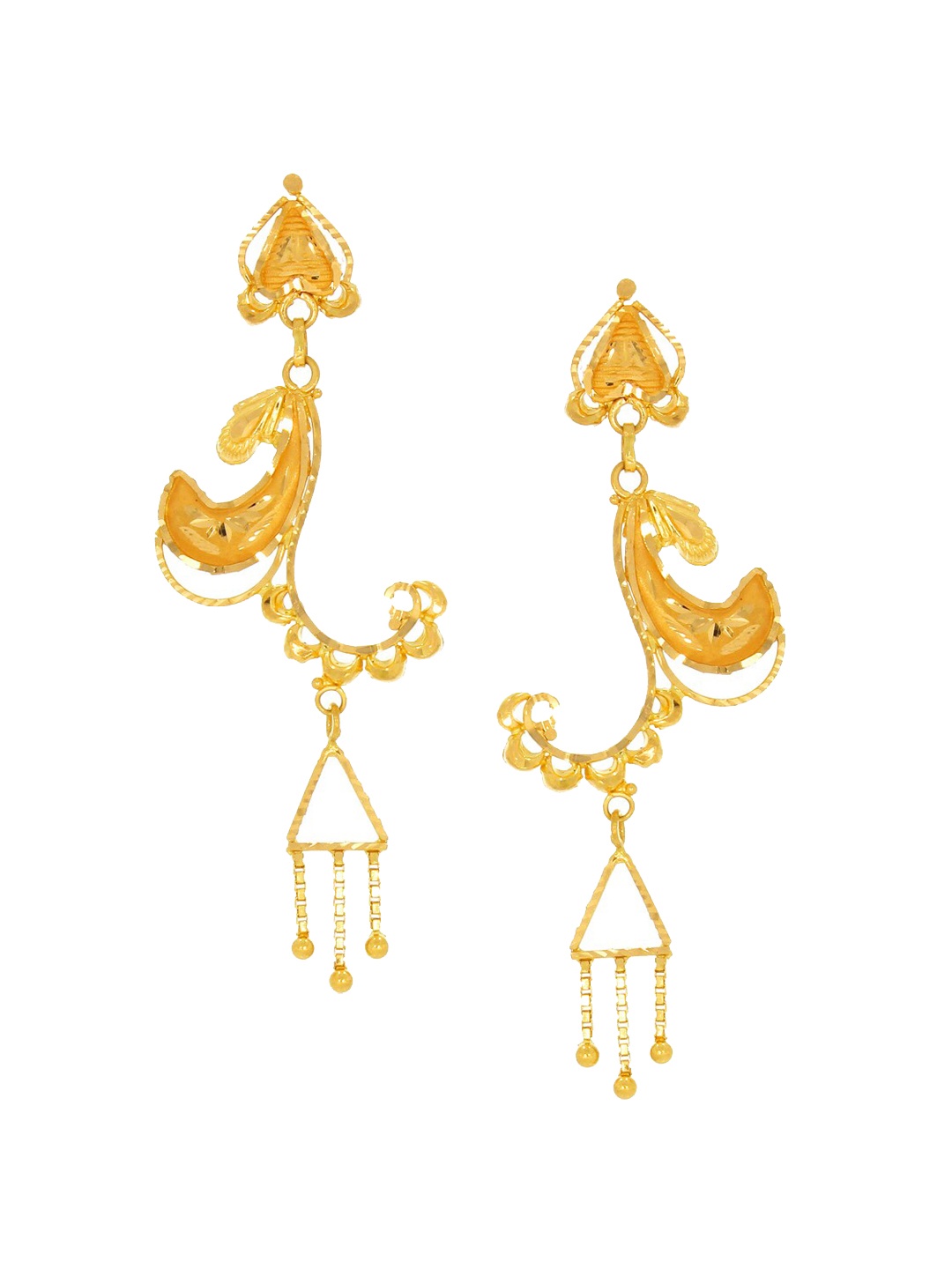 

SENCO Craftsmanship Curves 22KT Gold Dangle Earrings-2.5gm