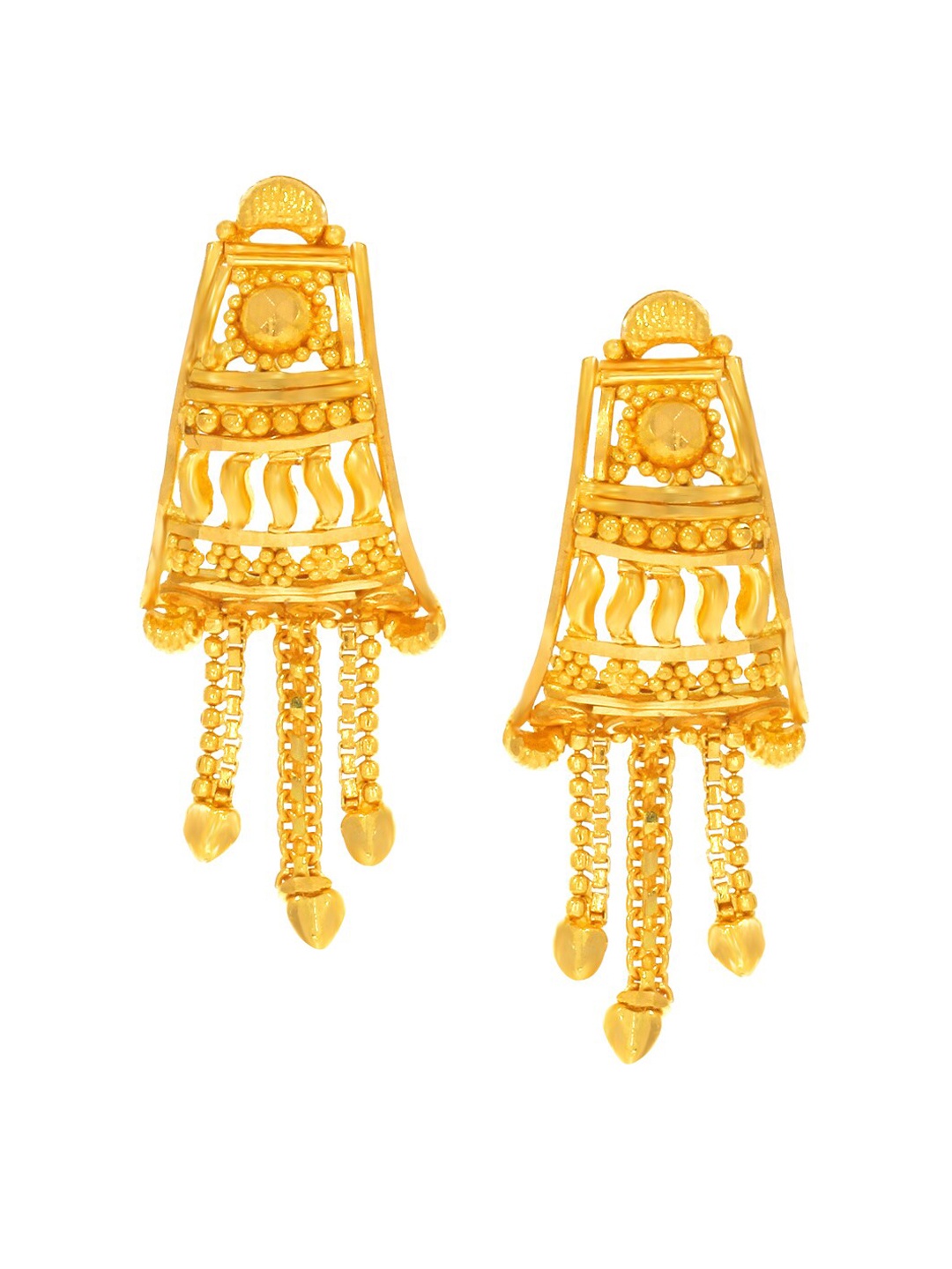 

SENCO Enchanting Nakshi 22KT Gold Earrings-3.2gm