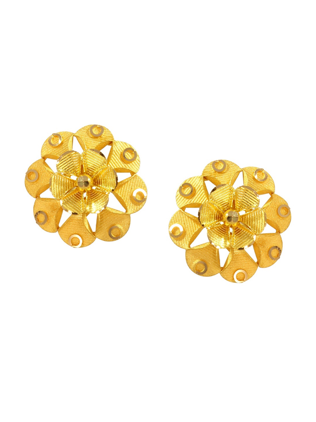 

SENCO A Geometrical Daisy 22KT Gold Stud Earrings-3.2gm