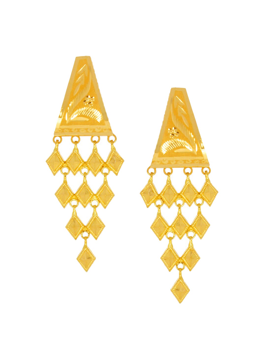 

SENCO Indo Art Fall 22KT Gold Dangle Earrings-2.5gm